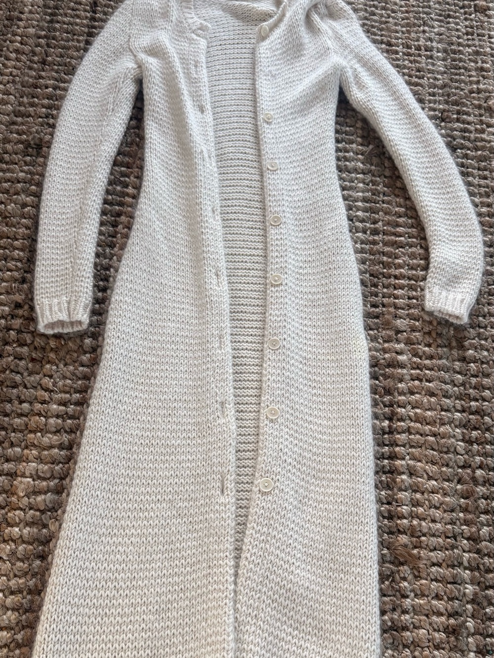 Ralph Lauren Cream Longline Knit Button-Front mohair maxi Cardigan